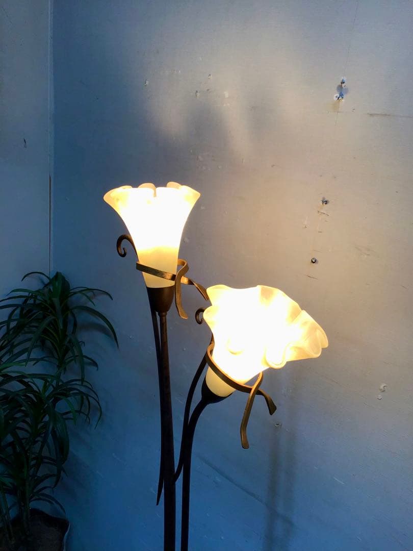 kochan☆管227☆イタリア製☆大塚家具☆アイアン☆フロアーランプ