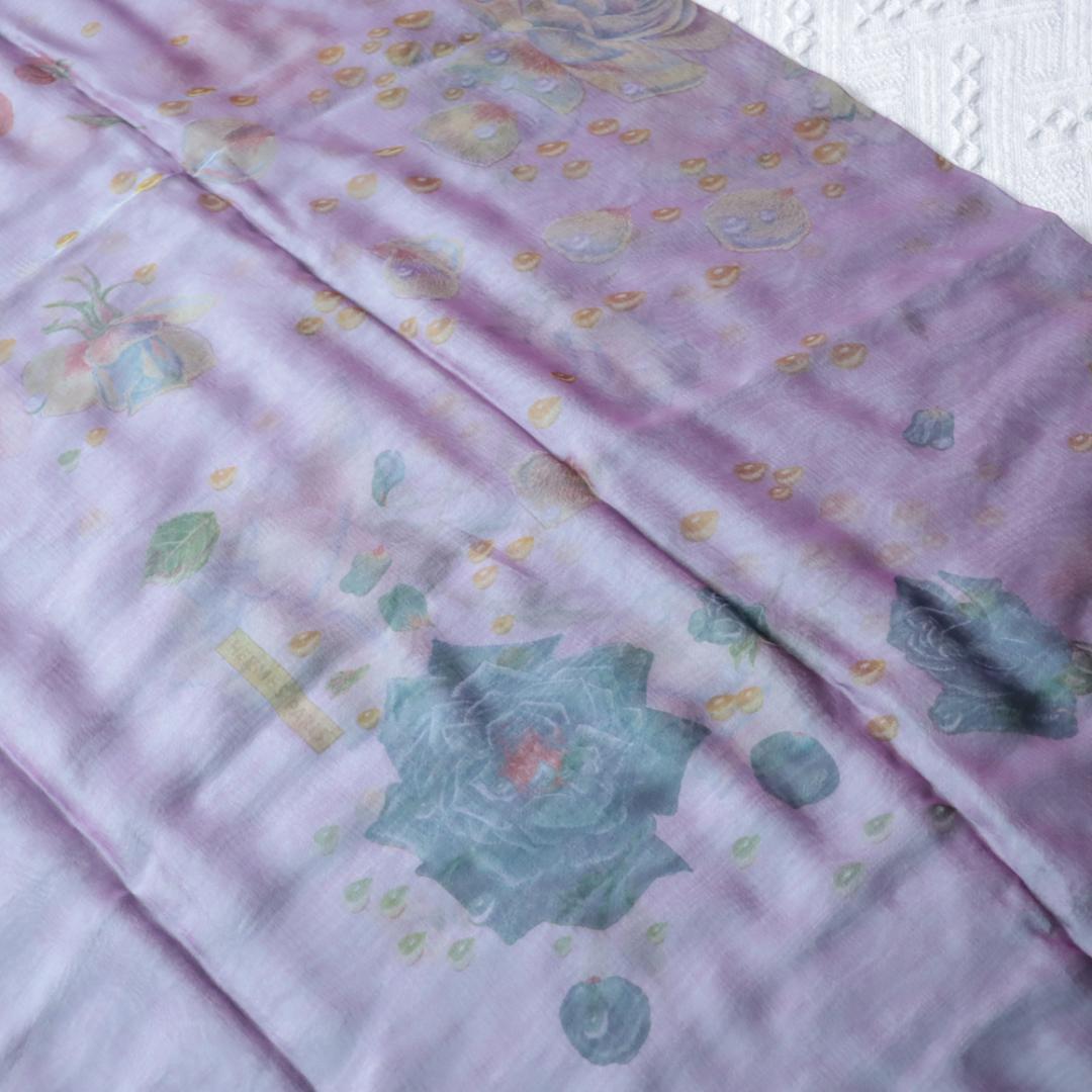 Hermes　エルメス　シルク　モスリン　140　スカーフ　バラ薔薇