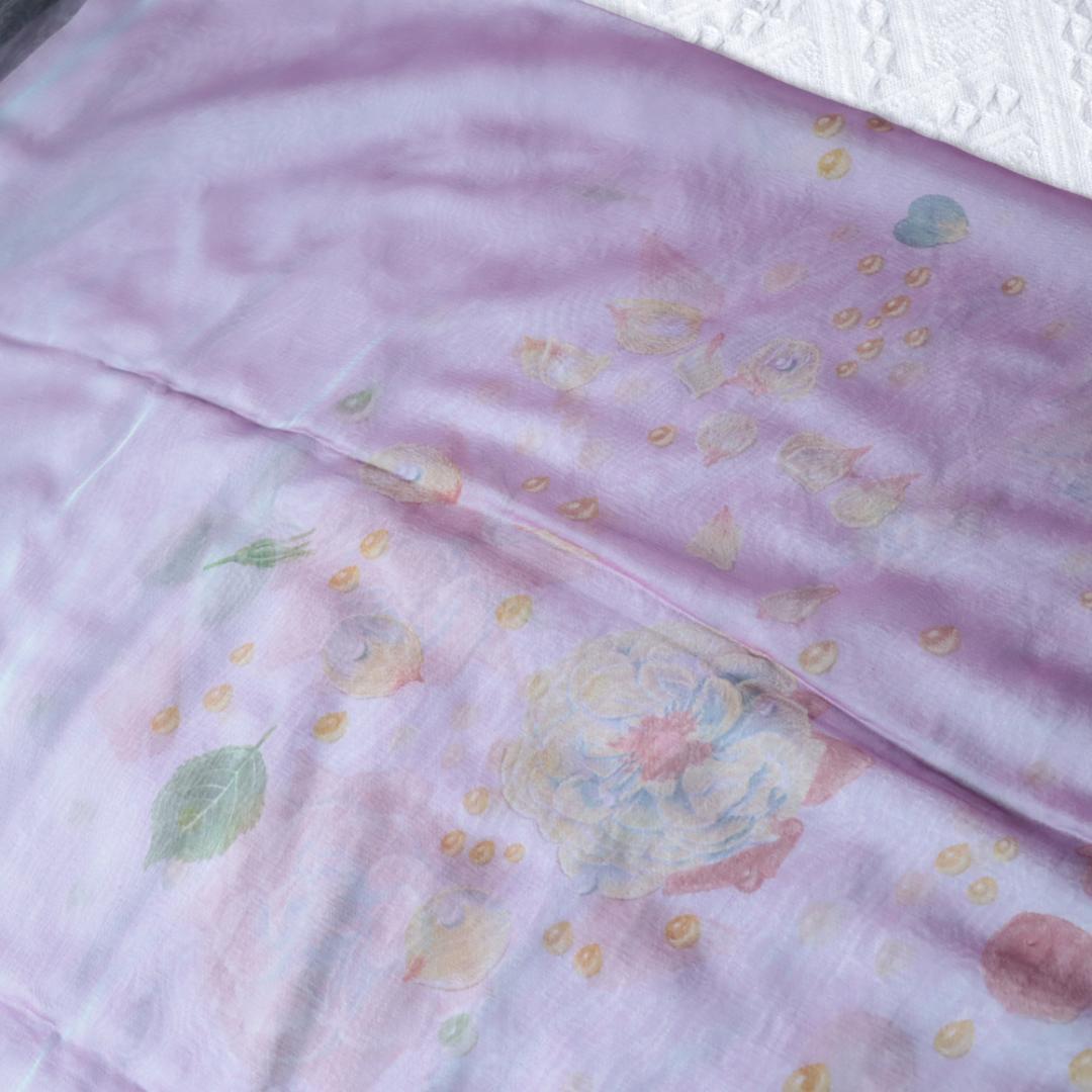 Hermes　エルメス　シルク　モスリン　140　スカーフ　バラ薔薇