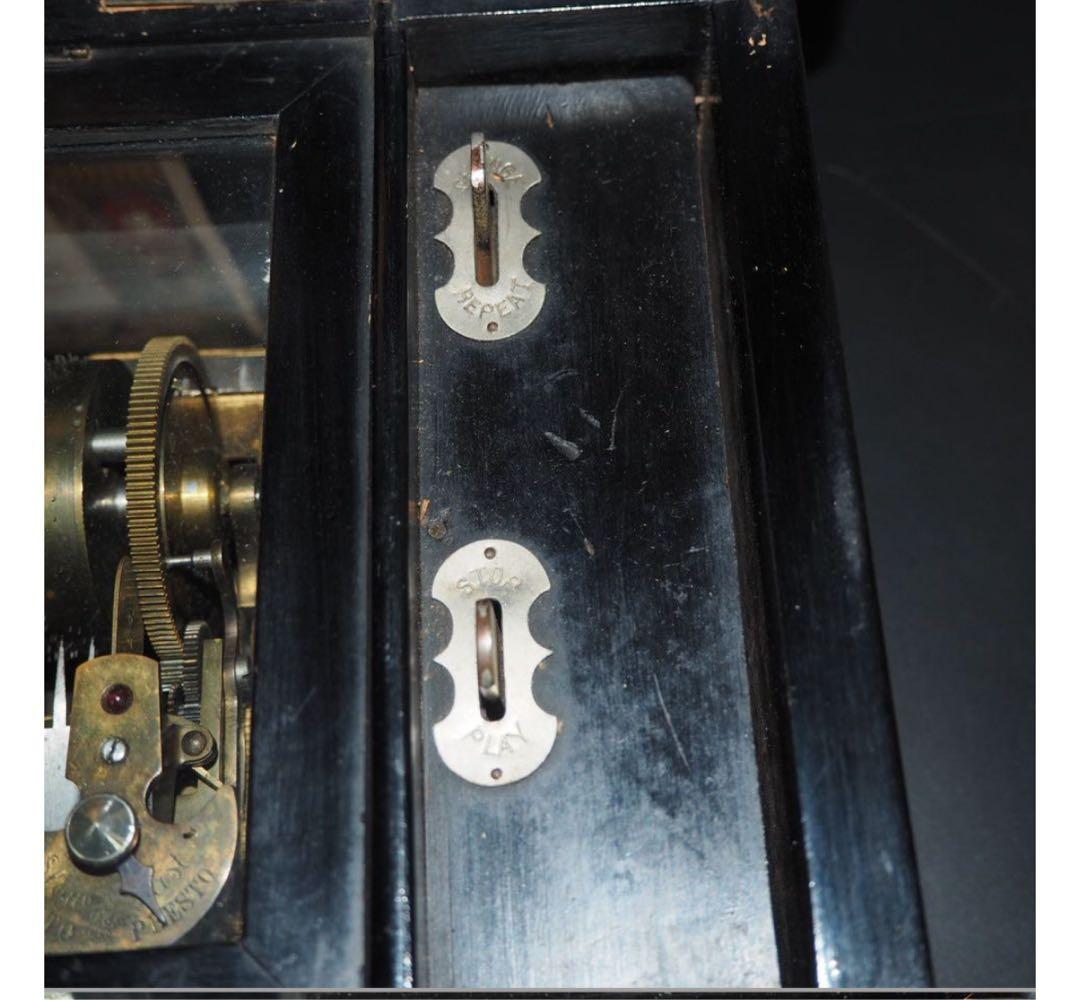 送料無料博物館級19世紀半ば頃スイス製オルゴール　稼働品幅48ｃｍ重8.3ｋｇ★