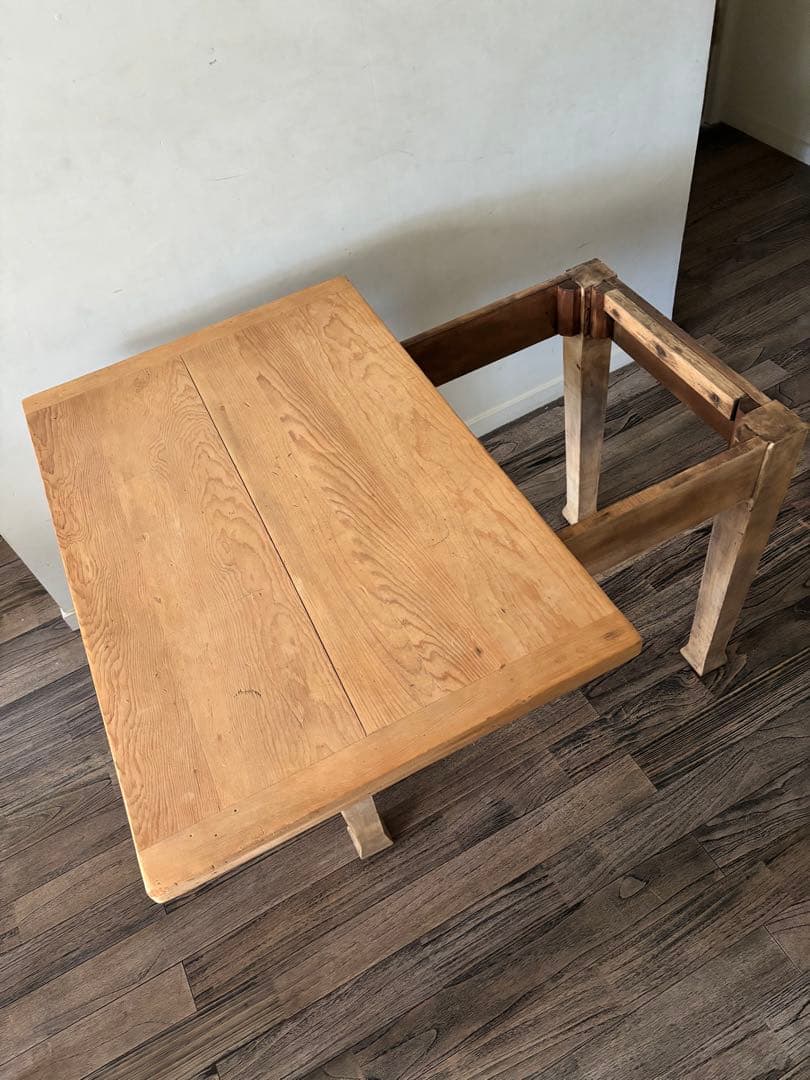 アンティーク　アトリエテーブル　ダイニングテーブル 剥離