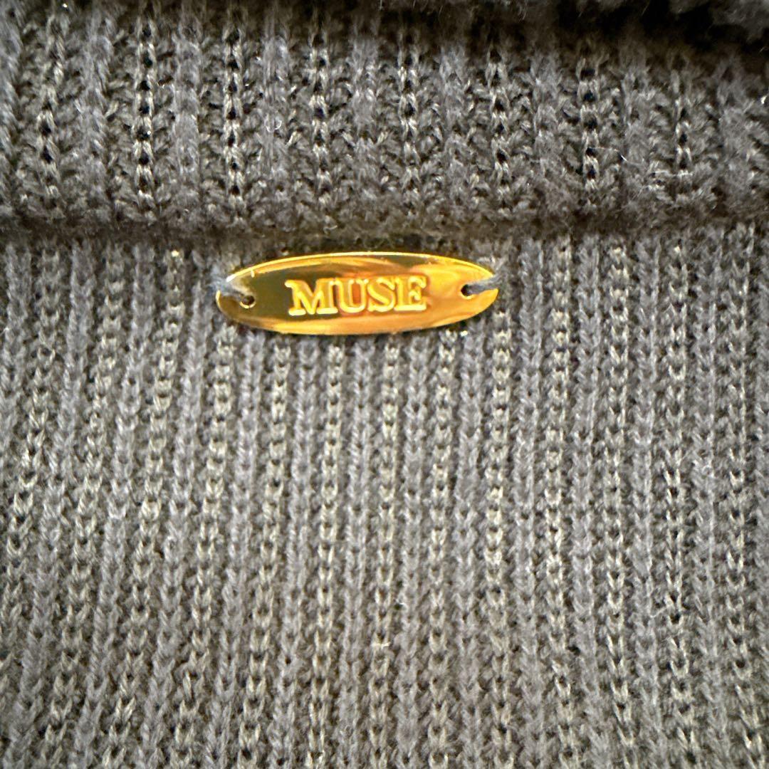 ドゥーズィエムクラス Twins ニットジャケット ネイビー　ロゴプレート　F