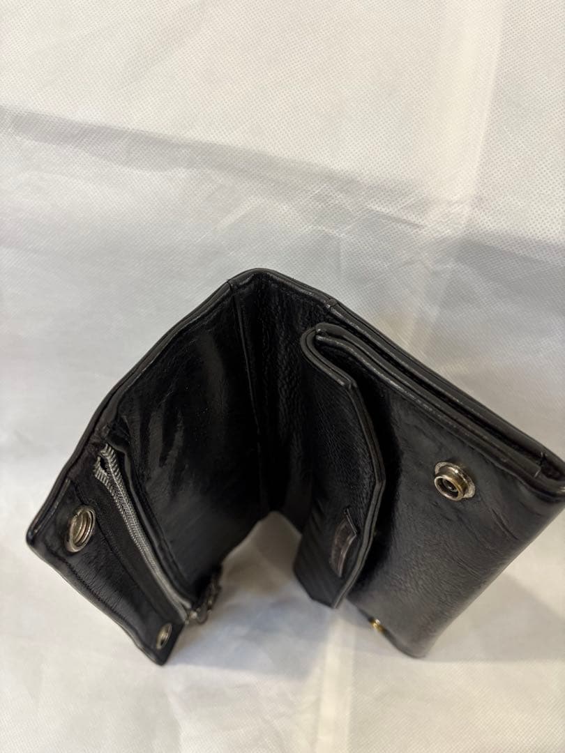 クロムハーツ グリーシー 黒の長財布 外側ファスナー付き