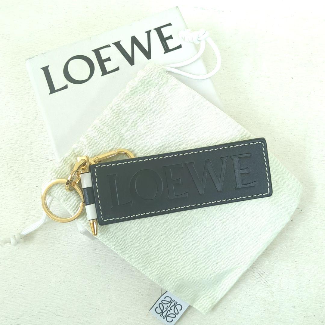 専用★★ロエベ キーリング キーホルダー アナグラム レザー ブラック ホワイト