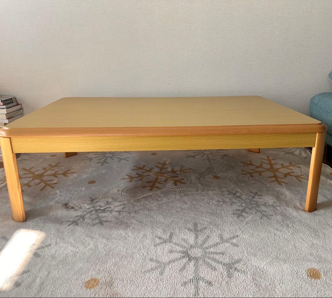 【こたつ付きテーブル】ナチュラル色　高さ調節可