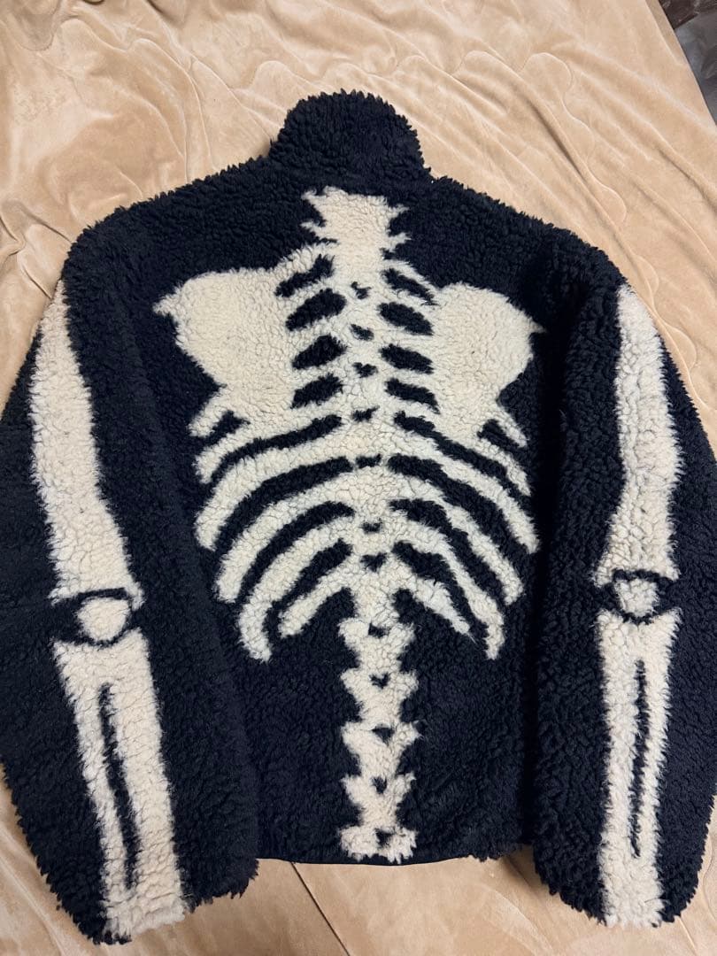 未使用 ２面用 スケルトン フリースジャケット スカル骨 スカジャン スタジャン