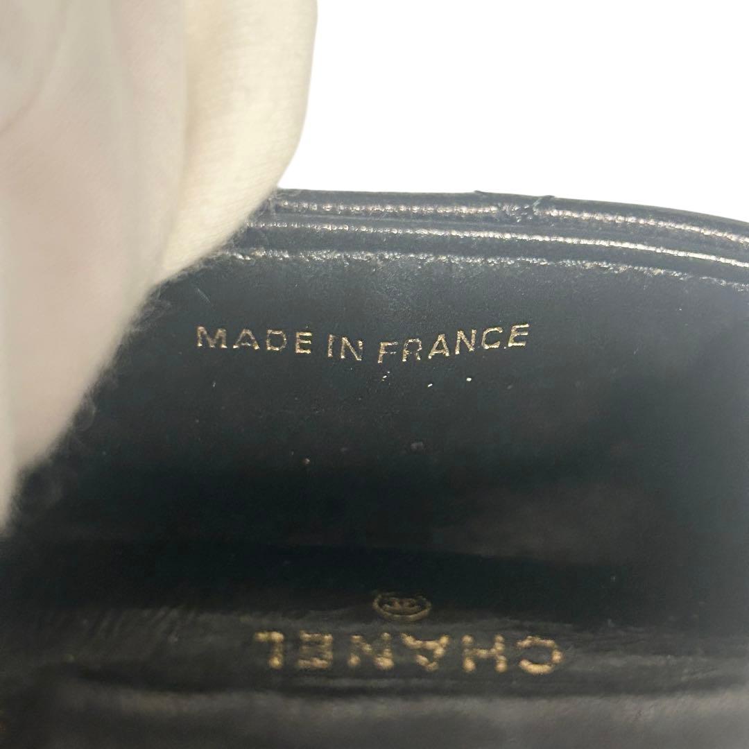 CHANEL ミニミニマトラッセ ココマーク バッグチャーム ラムスキン　黒