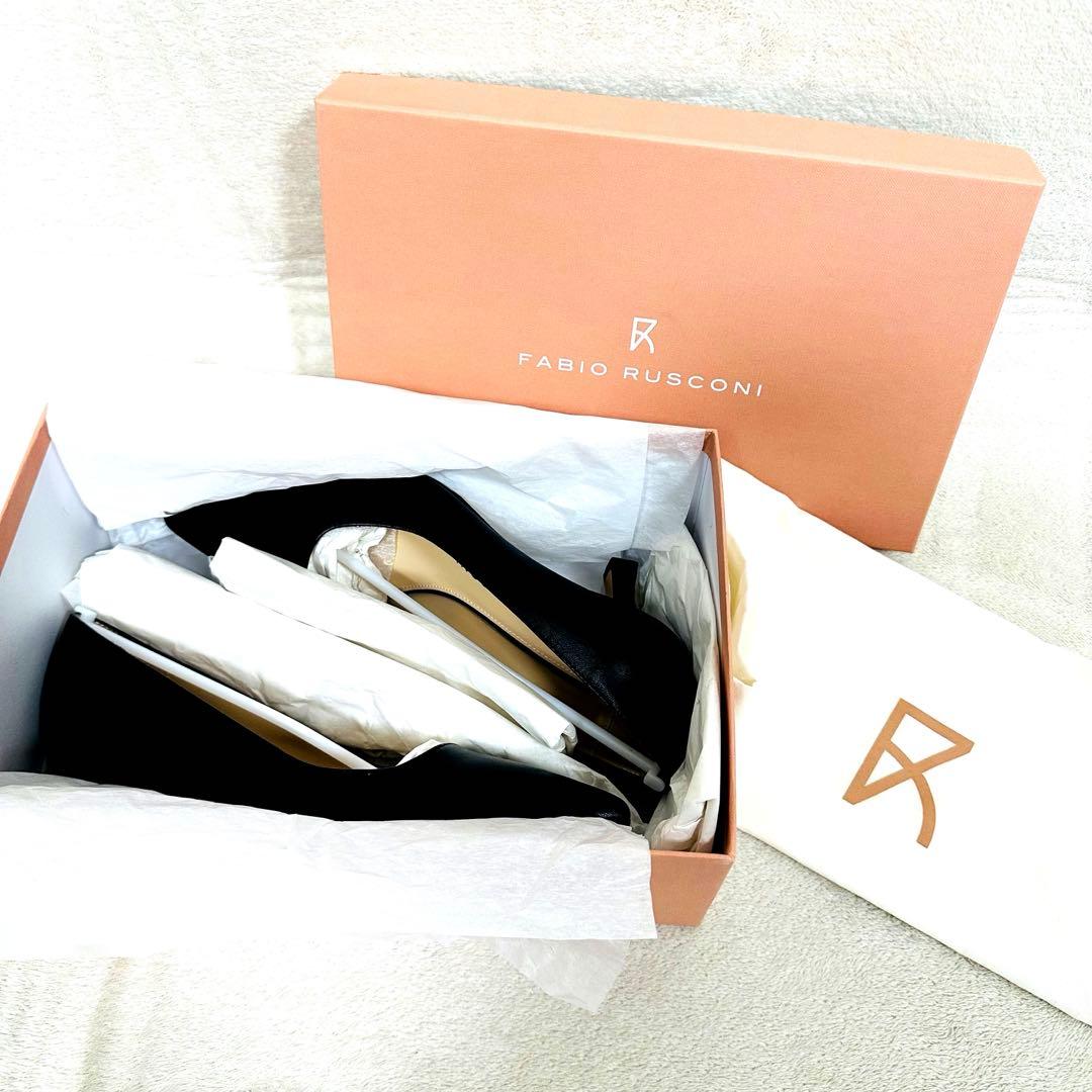★新品★ FABIO RUSCONI ポインテッドトゥパンプス　37 黒 レザー