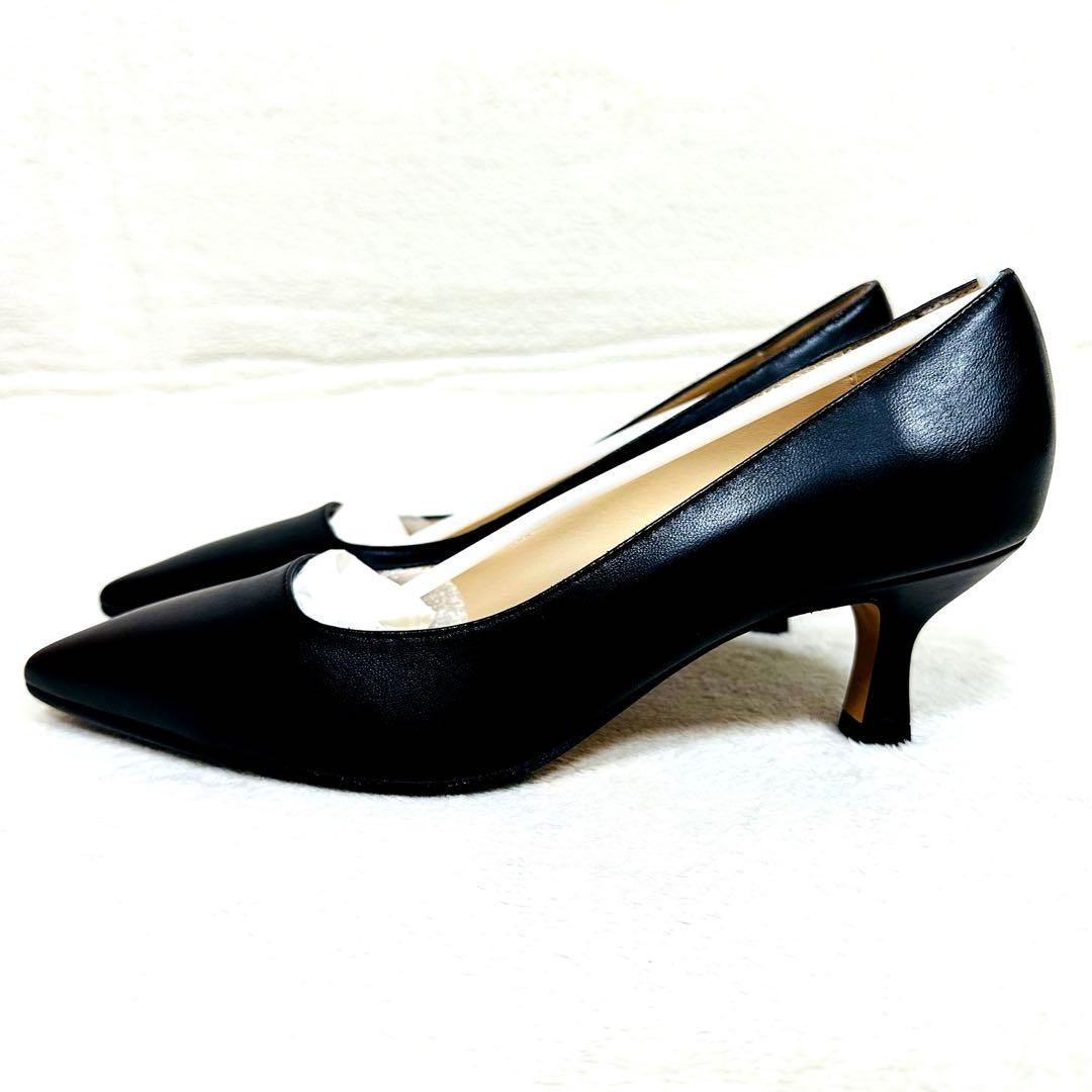 ★新品★ FABIO RUSCONI ポインテッドトゥパンプス　37 黒 レザー