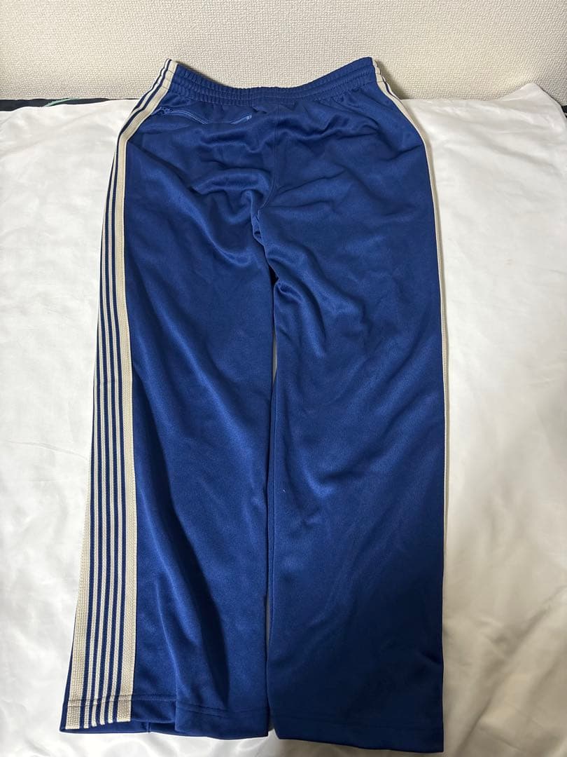 Needles ニードルス　トラックパンツ　刺繍ロゴ　サイドライン　ネイビー　S