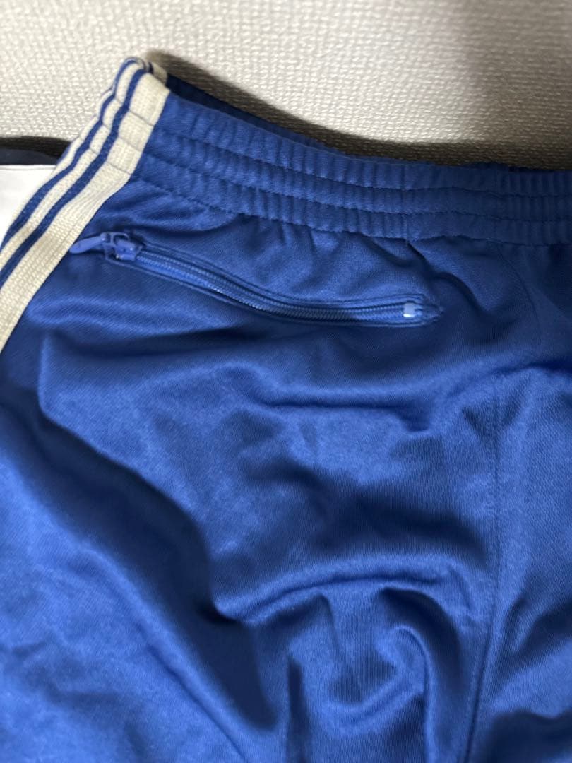 Needles ニードルス　トラックパンツ　刺繍ロゴ　サイドライン　ネイビー　S