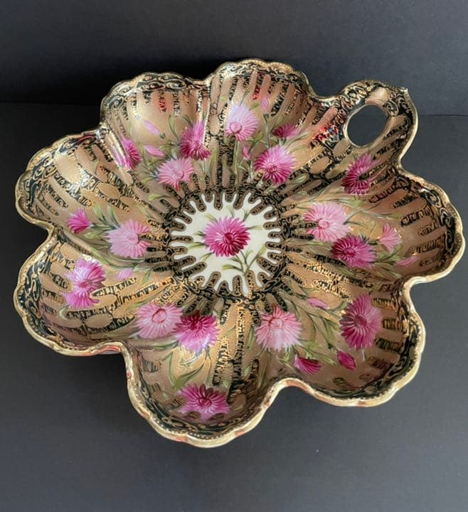 オールドノリタケ　花柄菓子鉢