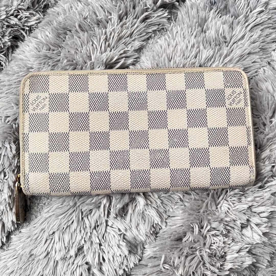 ルイヴィトン　ダミエアズール　ジッピーウォレット　長財布　ホワイト