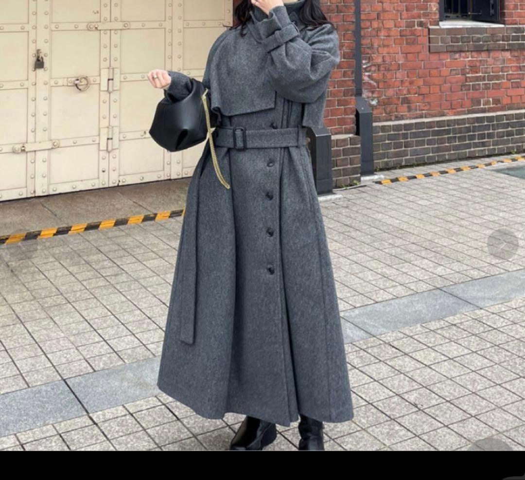 ✨美品✨RiLi tokyo ダブルボタンスタンドカラーコート　ロング　3way