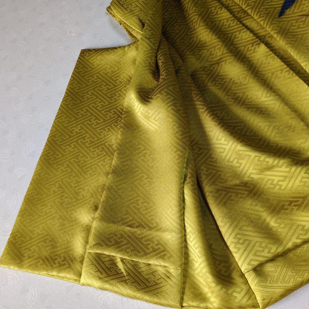 七五三３歳男の子正絹綸子辛子色の被布(中綿無し）