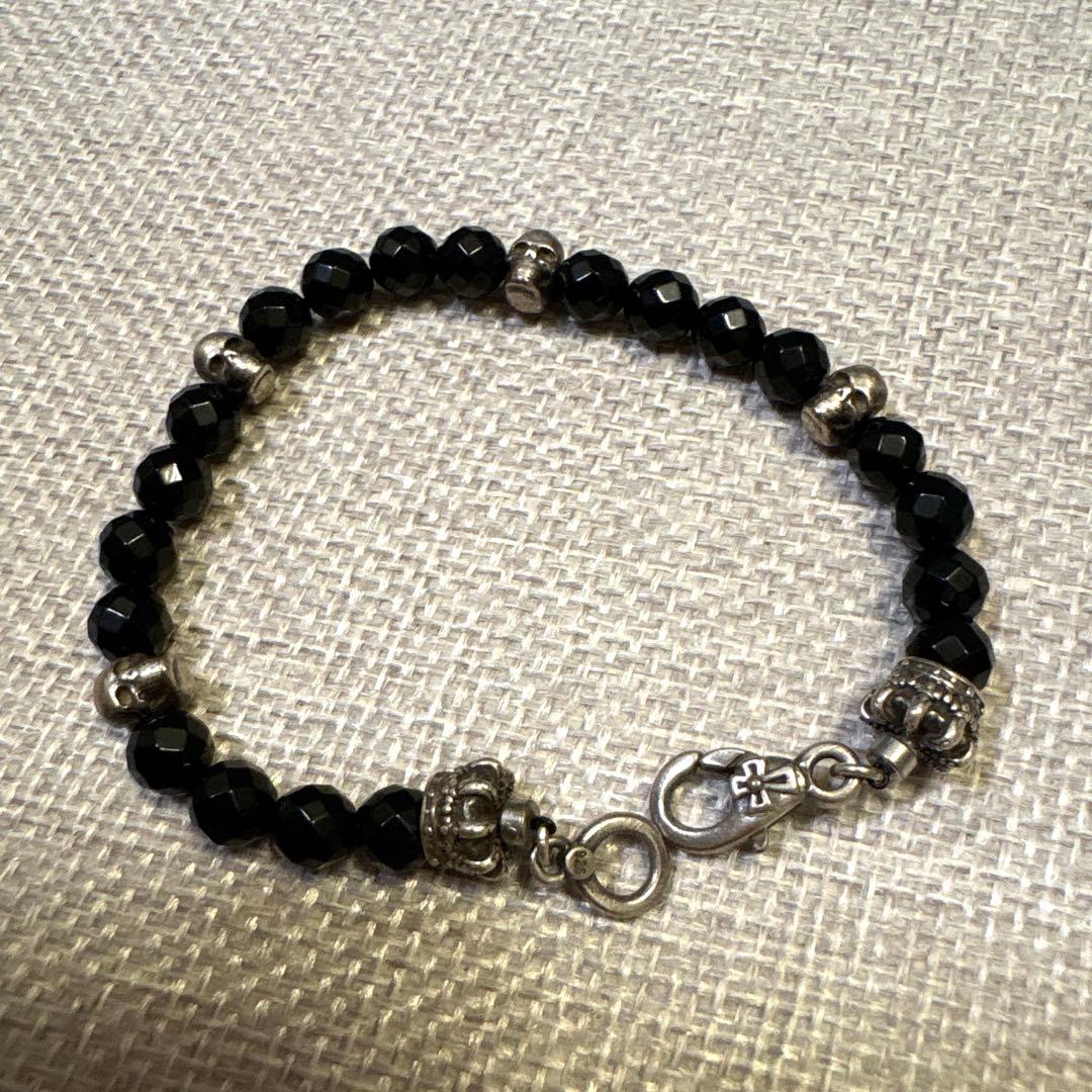 Justin Davis ブラック スカルブレスレット オニキス