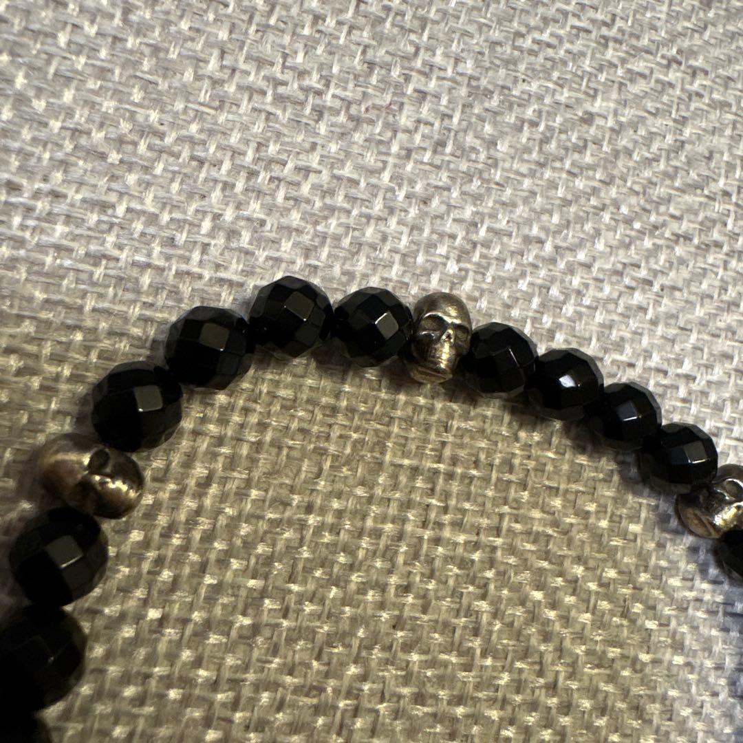 Justin Davis ブラック スカルブレスレット オニキス