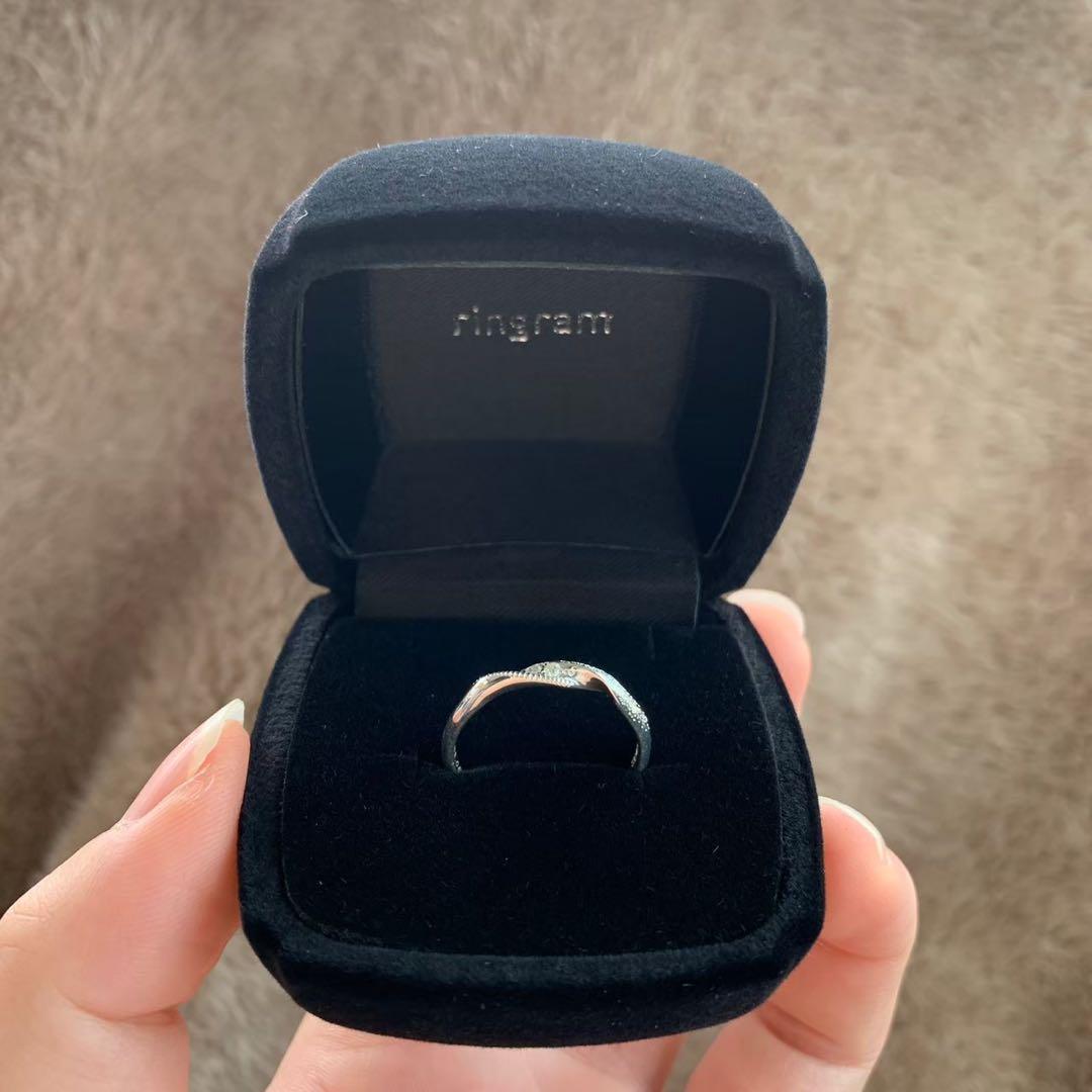 ハンドメイドリング　ホワイトダイヤ