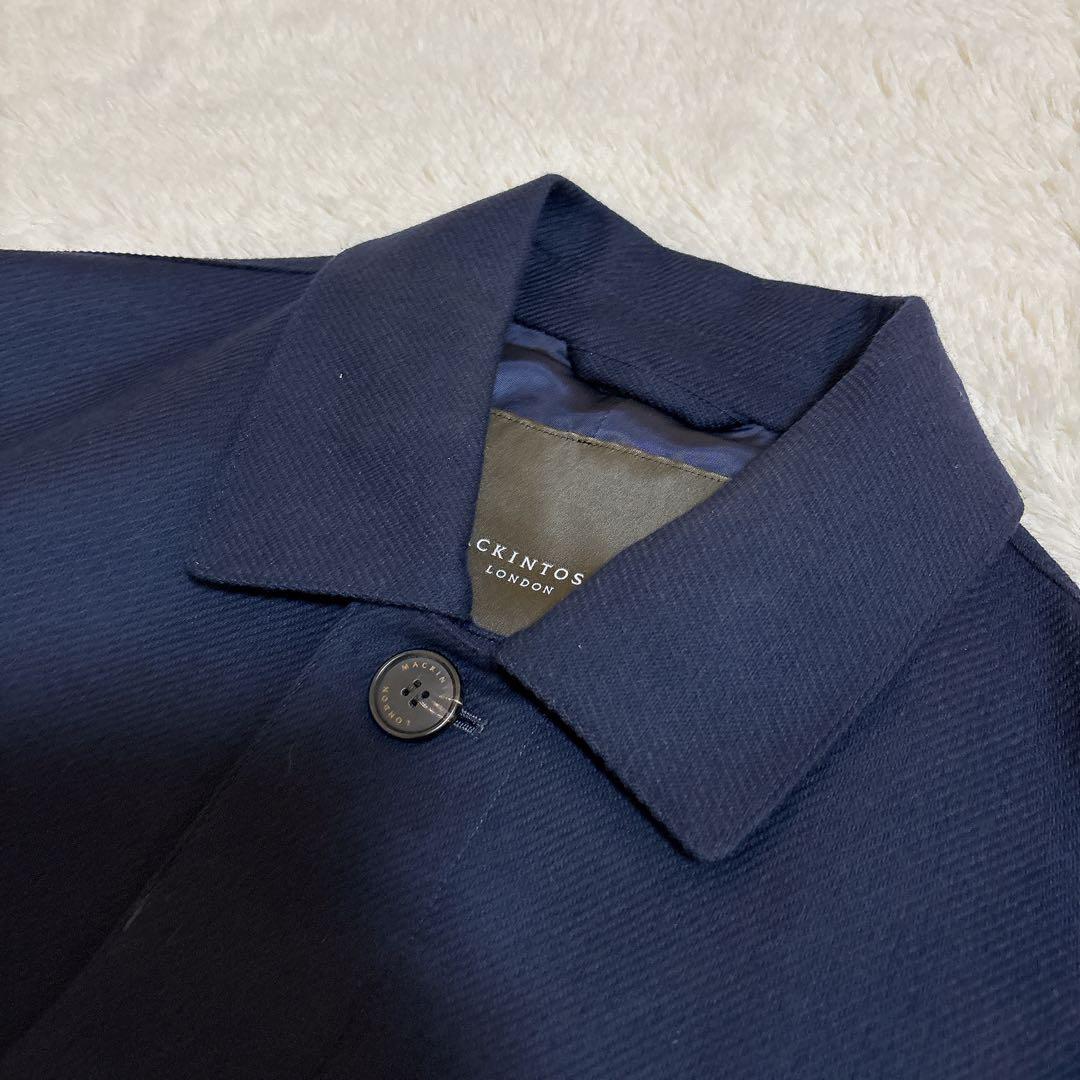 美品☆マッキントッシュロンドン ダンケルド ウール シルク ステンカラーコート