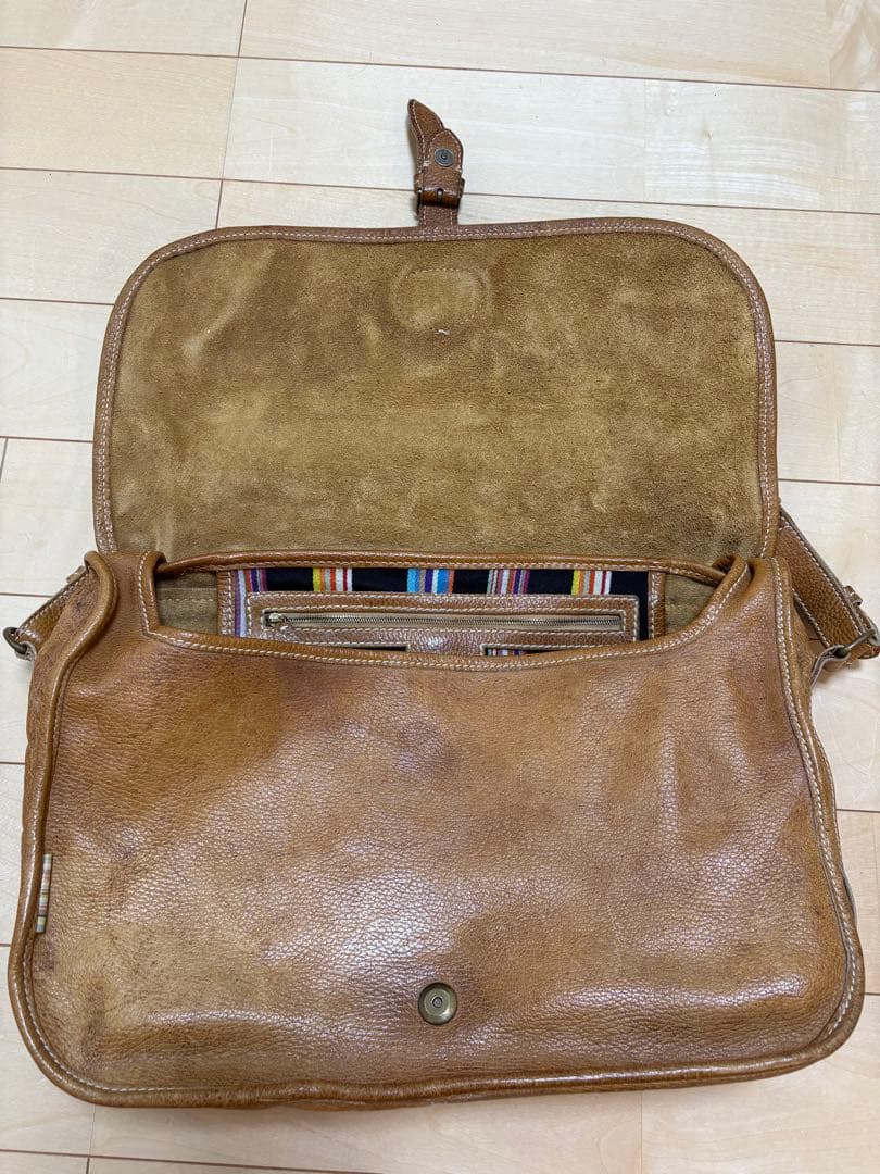 ◆Vntage◆Paul Smith◆メッセンジャーバッグ◆うす茶◆本革