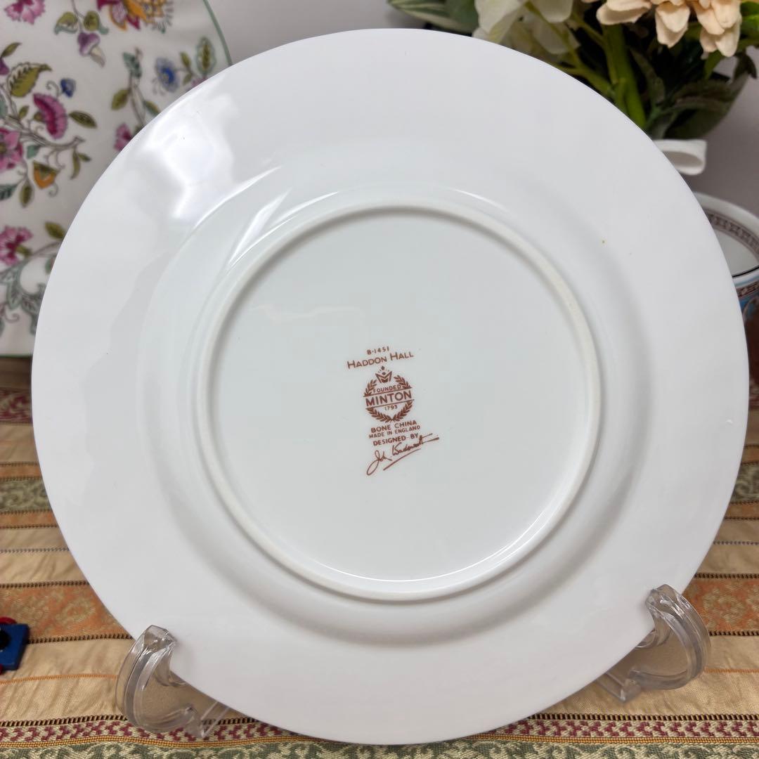 ミントン　ハドンホール　ケーキ皿　グリーン　5枚セット