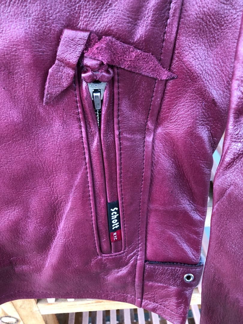 [訳あり]新品 Schott シングルライダースレザージャケット エンジ/M