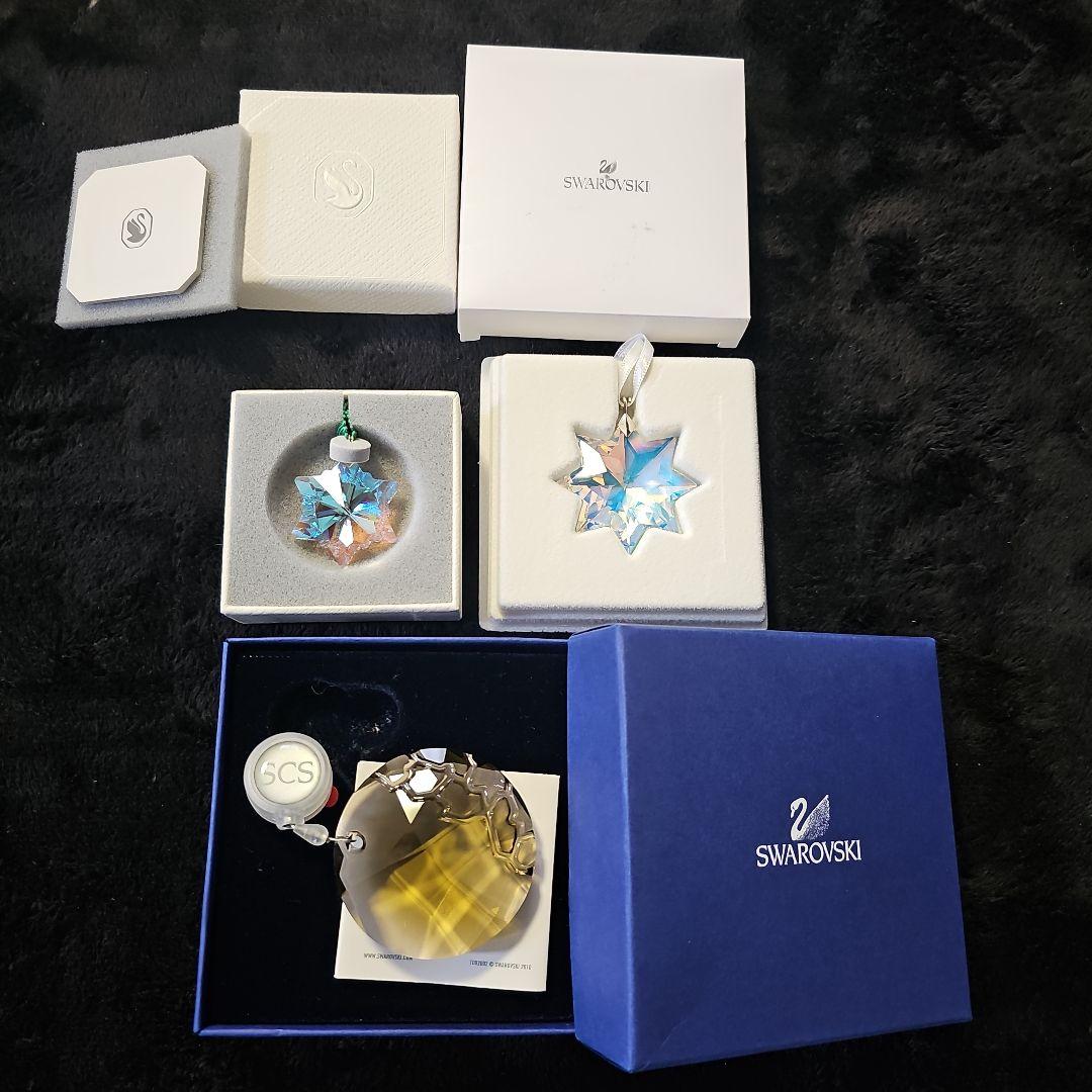 美品！Swarovski クリスタル オーナメント 3点セット