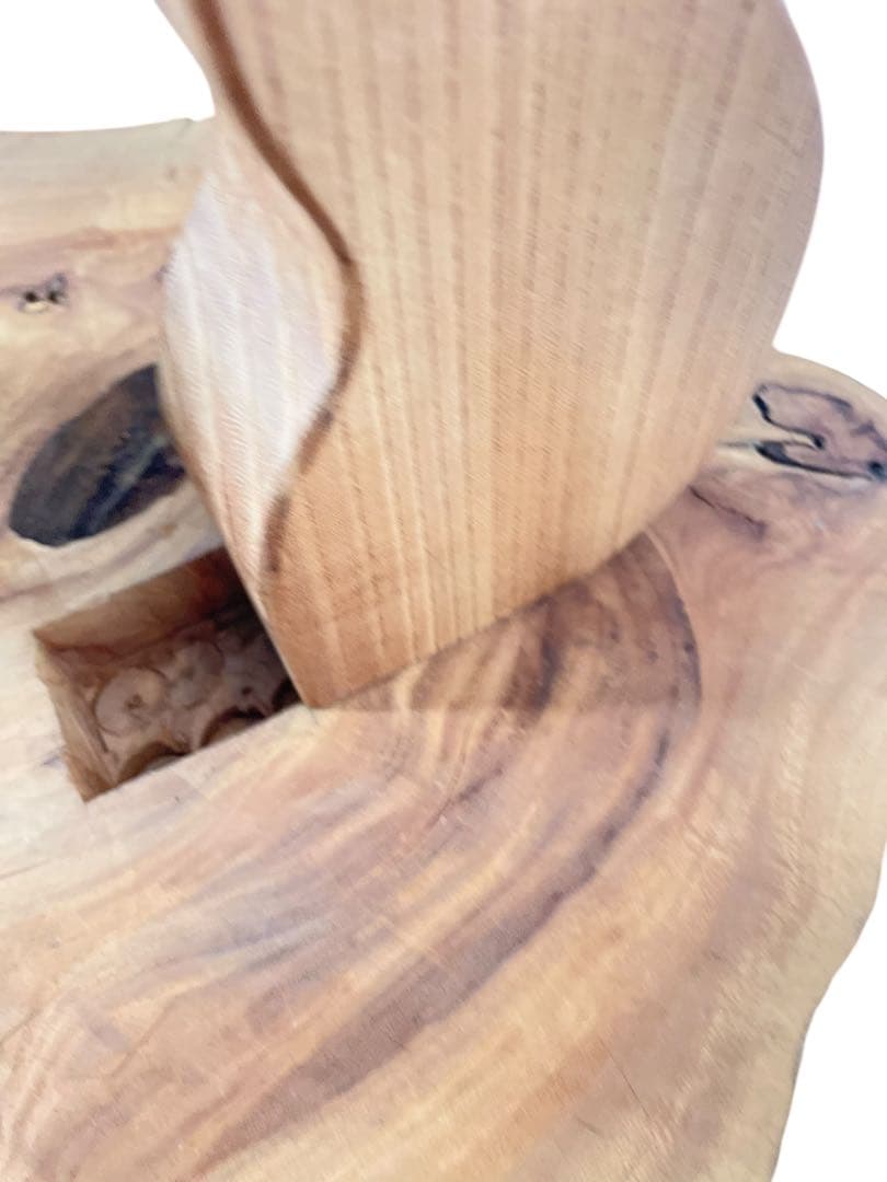 HR601【希少デザイン】一枚板　無垢材　ほぼ生木　コーヒーテーブル 花台