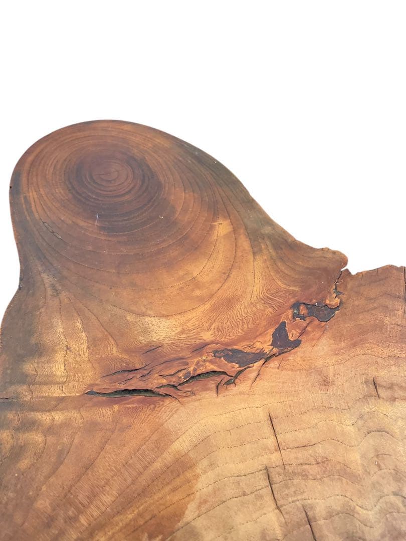 HR601【希少デザイン】一枚板　無垢材　ほぼ生木　コーヒーテーブル 花台