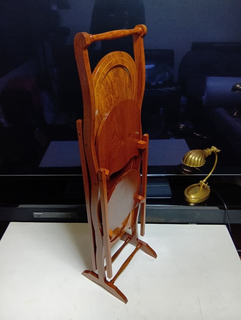 1960's　デンマーク　象嵌　チーク材　フォールディング　オープン　シェルフ