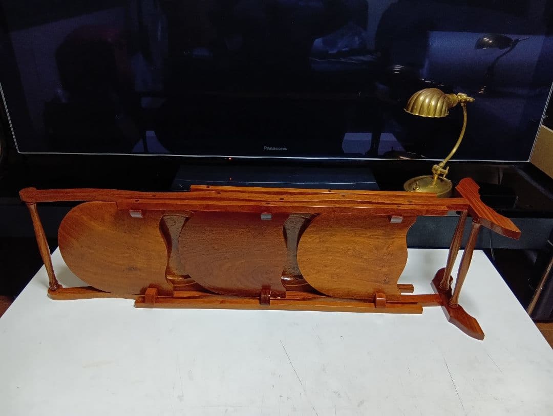 1960's　デンマーク　象嵌　チーク材　フォールディング　オープン　シェルフ