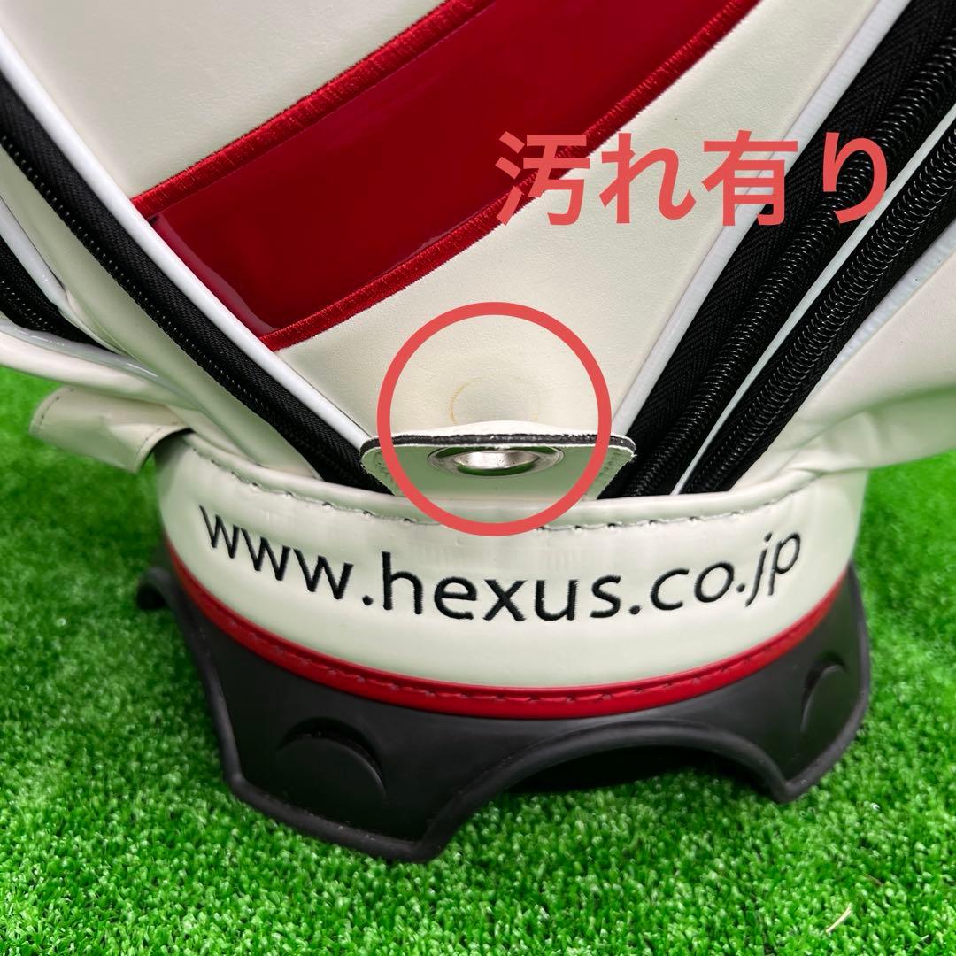 HEXUS ポーチ付き　ゴルフバック　ヘクサス　ホワイト　メンズ　9インチ
