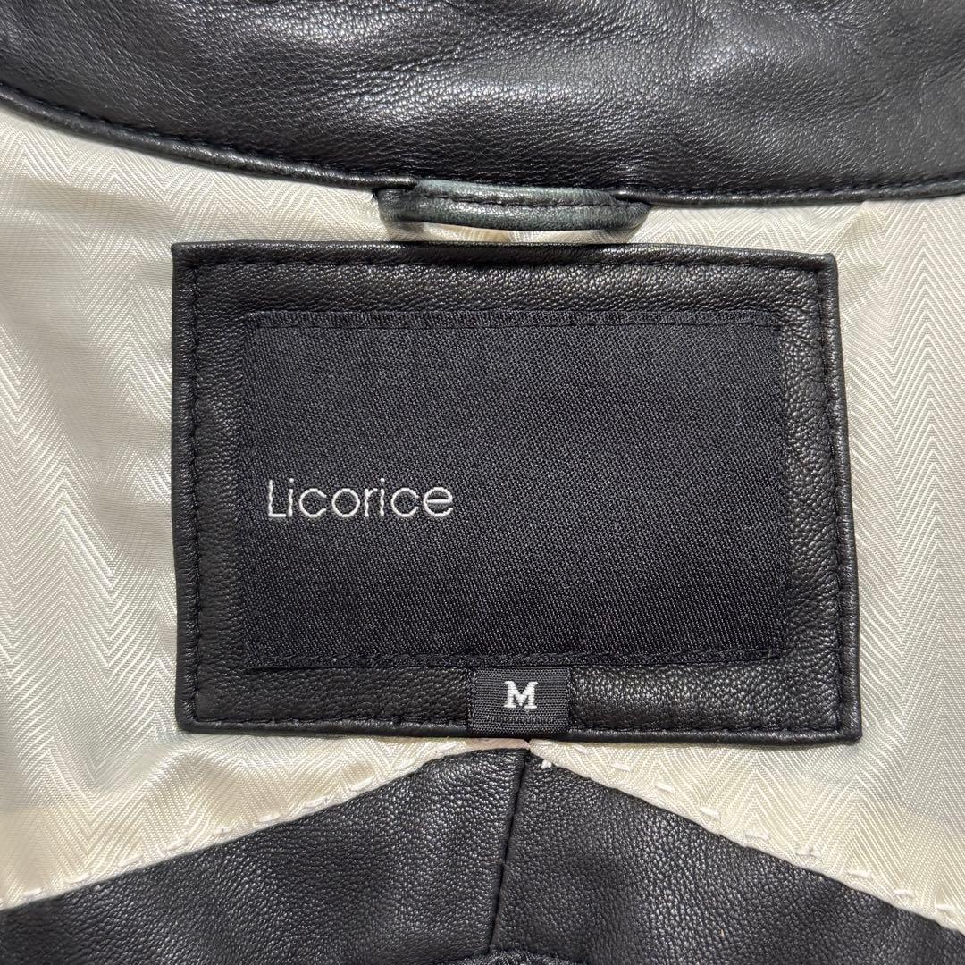 LICORICE ラムレザー 短丈 レザージャケット ブラック 羊革 柔らか