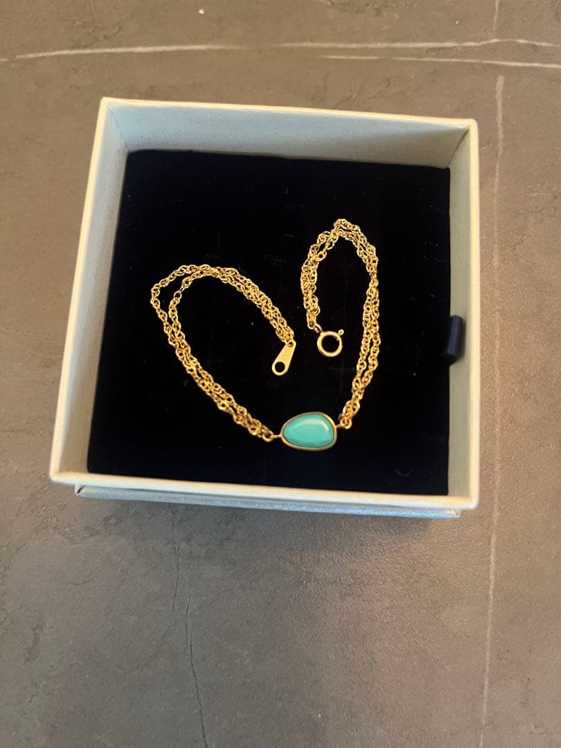 k18 イエローゴールド　ターコイズス チェーンブレスレット