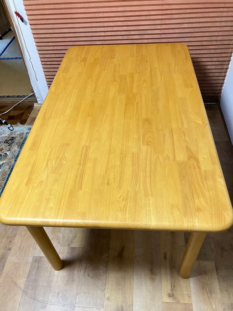 貞刈製作所　高齢者施設向け木製テーブル150cm長方形　4人掛け　テーブル　介護