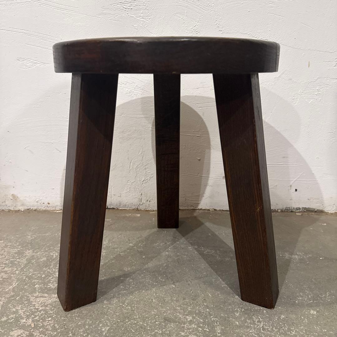 ヴィンテージ　木製サイドテーブル　　ラウンド　花台　スツール