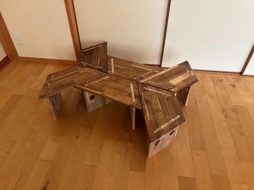 コンパクト ヘキサゴンテーブル ヘキサテーブル 囲炉裏テーブル 組み立て式