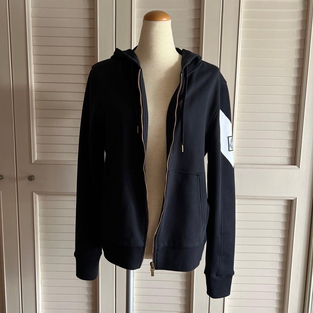 MONCLER ガムブルー　フード付きジップアップパーカー