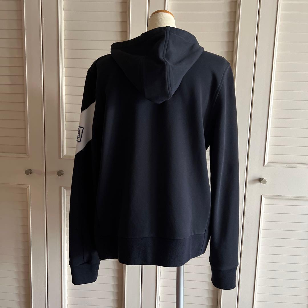 MONCLER ガムブルー　フード付きジップアップパーカー
