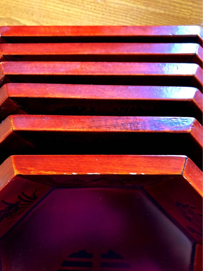 韓国伝統工芸品　螺鈿漆器　八角盛鉢　特許品　향자 ヒャンジャ　6段