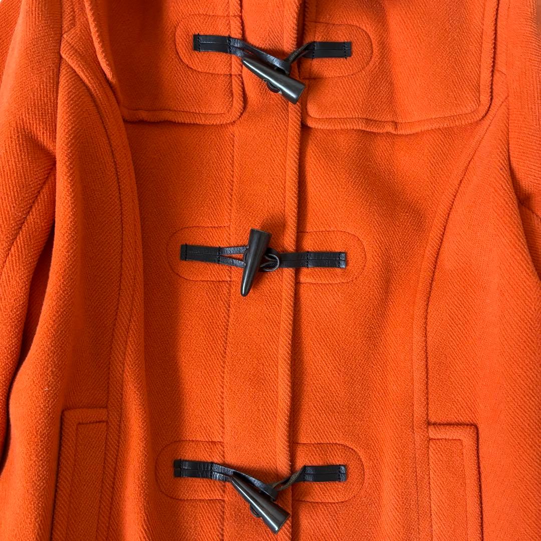 【美品】バーバリーロンドン　ダッフルコート　オレンジ　ウール　牛革　46