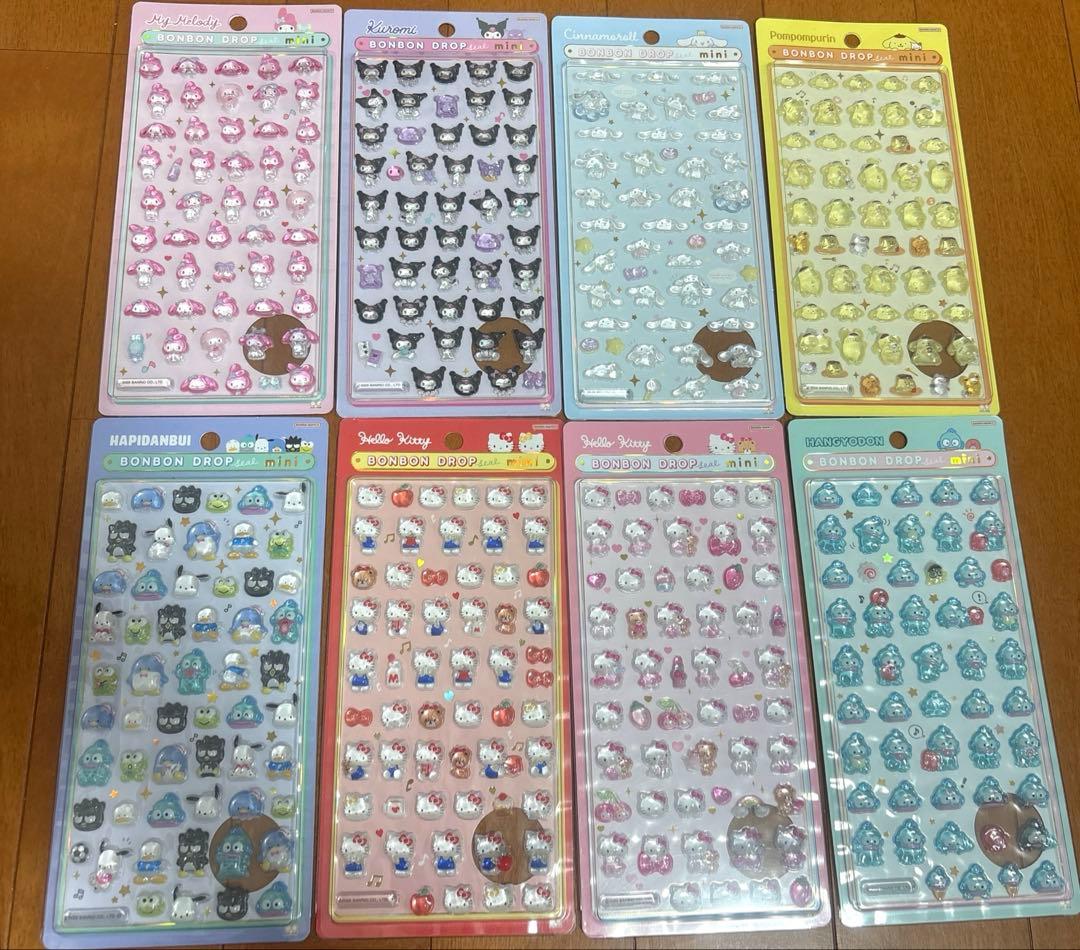 【正規品】 サンリオ ボンボンドロップシール ミニ　コンプリート 全種類 8枚