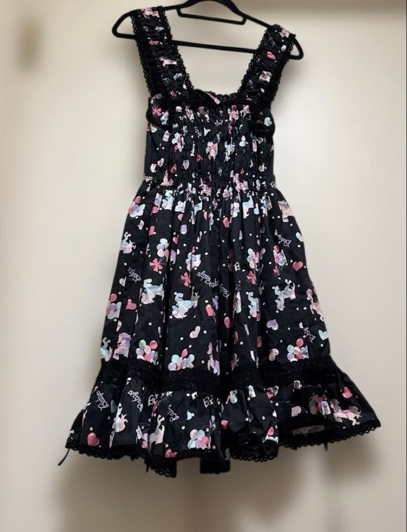 ドリーミィポニーリボンリボンジャンパースカート＋カチューシャセット　黒