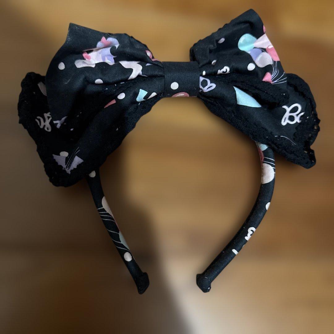 ドリーミィポニーリボンリボンジャンパースカート＋カチューシャセット　黒