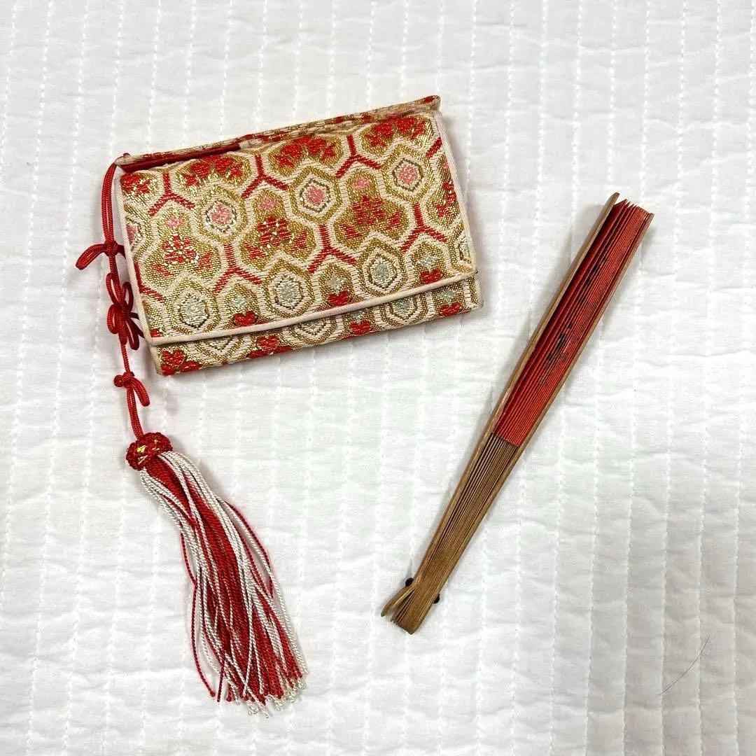 七五三　7歳　着物　作り帯　セット　女の子　7才　アンティーク　赤　四つ身