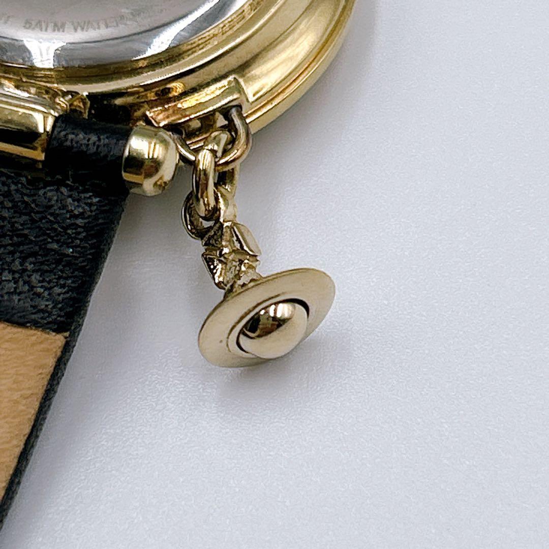 ☆状態良好☆【Vivienne Westwood】 腕時計 ORB レザー 黒金