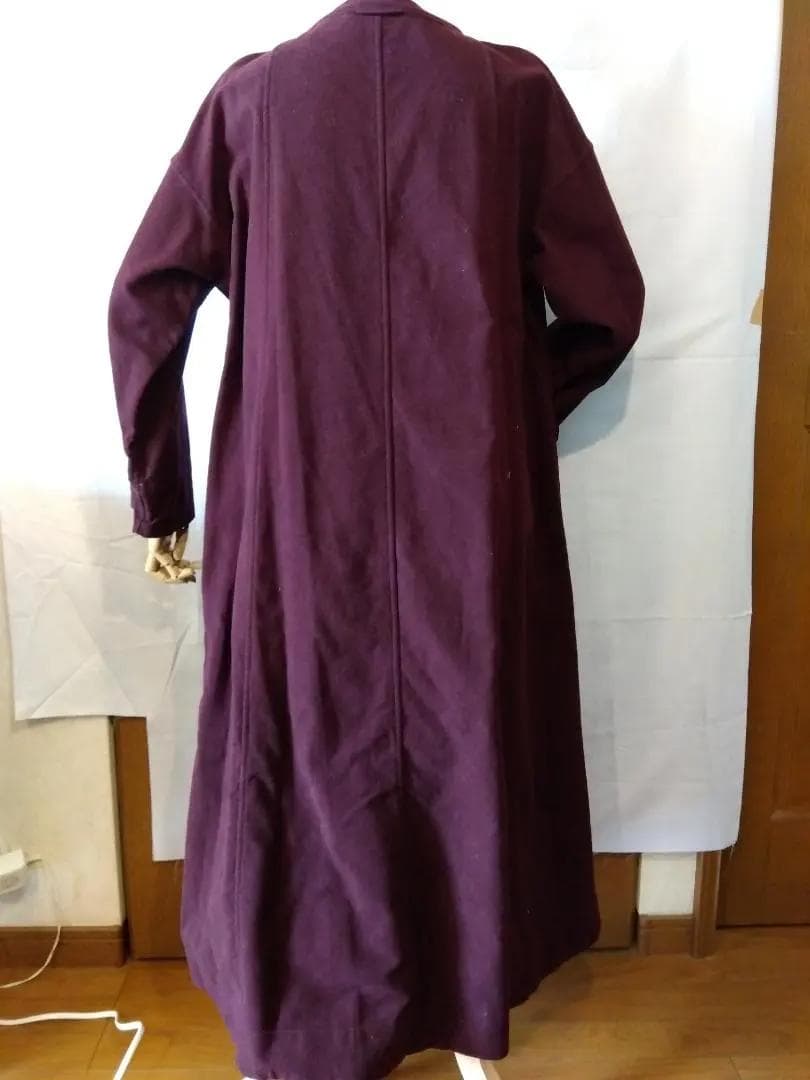 【新品未使用】45R ワンピース バーガンディ色　コットン　鮮やか色合い　日本製