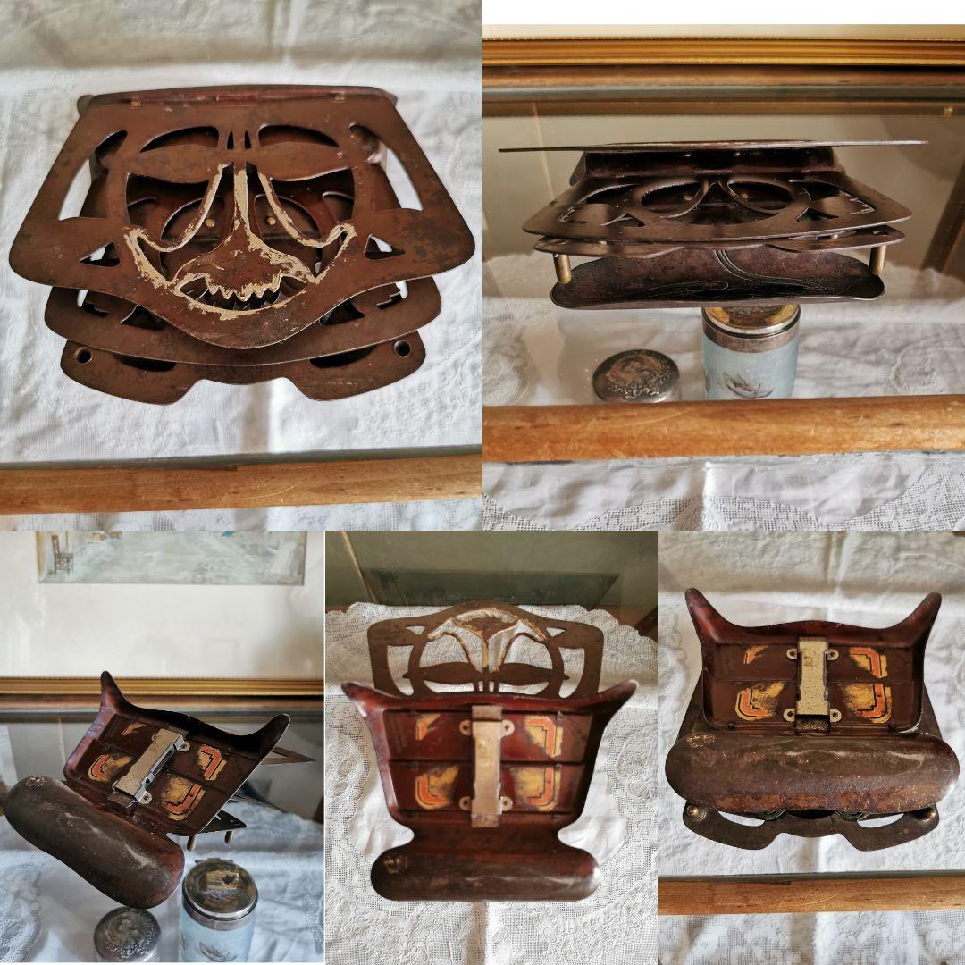 アンティークドイツ アールヌーヴォー ロータス 白水蓮レリーフ折畳レタースタンド