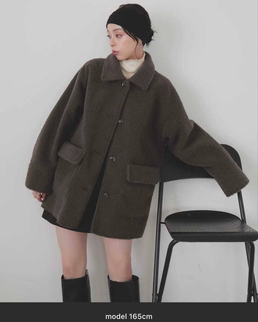 LIAN ボアムートンステンカラーコート