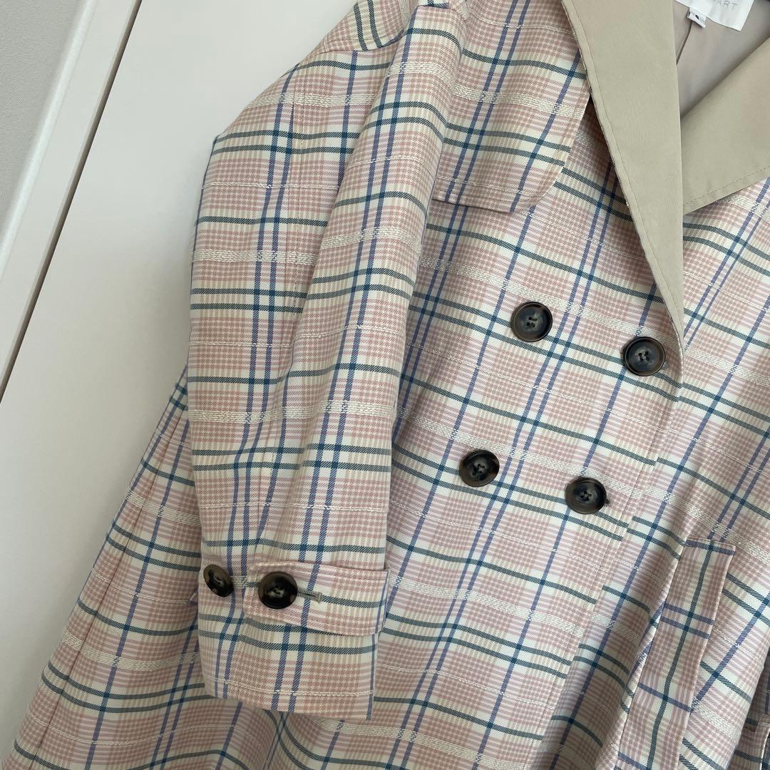 ジルスチュアート　アンドレアチェックトレンチコート　S　浜辺美波さん　ドラマ着用